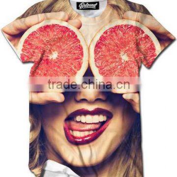 2015 OEM tshirt manufacturers High Quality Wholesale Custom Sublimation all over print t-shirt