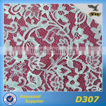 2014 New Fashion knitting cotton textile white lace fabric for gament