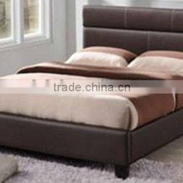 Queen bed black leather,platform bed full