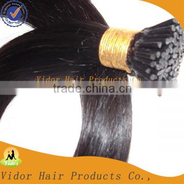 7A quality 100% virgin natural black remy pre-bonded brazilian human hair extension