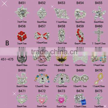 2016 Fashion 3D Nail Art Tips Decoration Alloy Nail Jewelry Glitter Rhinestone