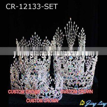 Hot sell large flower pageant crowns for sale