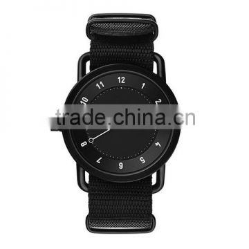 Men arabic numerals dial wrist casual Japan movt Black Nylon strap watch