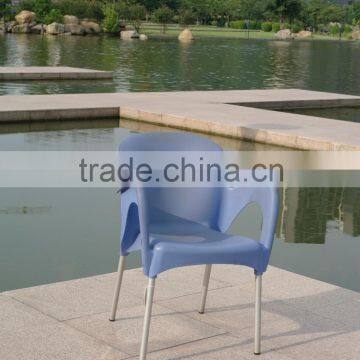 Outdoor Leisure Stackble Plastic Dining Coffee Shop Chair Aluminum Chair Leg YC081 photo-2