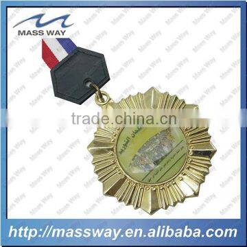 Souvenir Ribbon Die Casting 3D Zinc Alloy Brass Custom Gold Medal