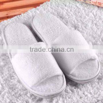 high quality hotel slipper with embroideried customized logo/cotton velvet slippers