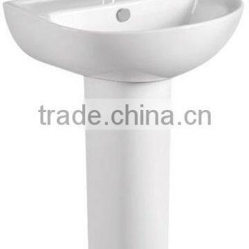 Ceramic decor lavatory pedestal basin