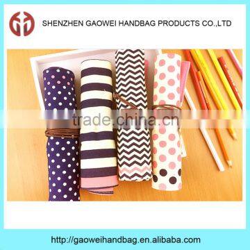 Chinese made pencil bag rolling fold up gift pencil bag;canvas Folding gift pencil bag school pencil case pen bag