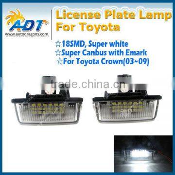 Canbus super white license plate lamp with Emark for Toyota