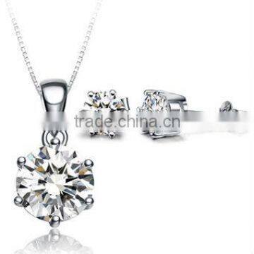 Modern stylish classic six craw Rhinestone never fade stainless steel for women's vogue necklace and earring jewelry sets