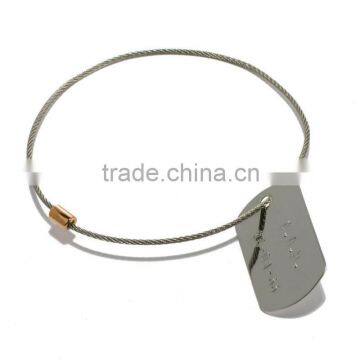 Mans Friendship Bracelet Vners Steel Rope Stainless Steel Dog Tag