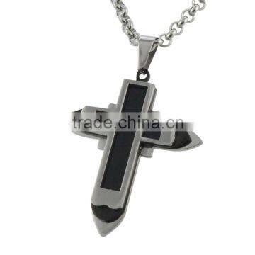 Cheap Stainless Steel Cross Pendant for Stainless Steel Cross PendantJewelry Making Black and Steel Jewellery
