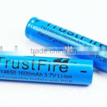 TrustFire 14650 1600mAh 3.7V Li-ion Rechargeable protected battery (2 pcs)