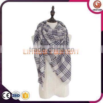 Polyester cotton Rainbow color plaid scarf