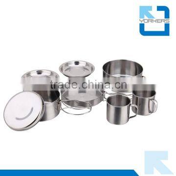 8 Pieces of Stainless Steel Outdoor Kitchen Travel Accessory Lunch Box