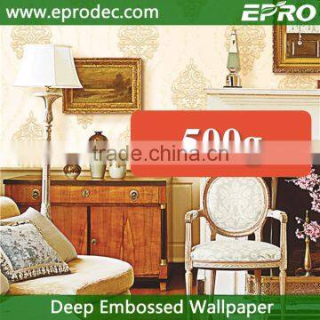 Classic designer non woven deep embossed decor wallpaper