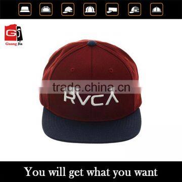 Custom high quality flat brim 6 panel snapback blank wholesale with your own design