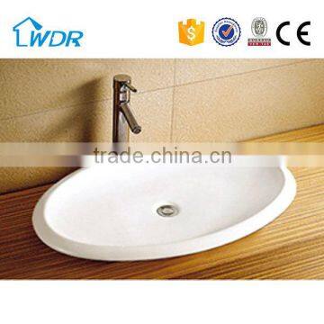 Big oval shape shallow ceramic wash basin