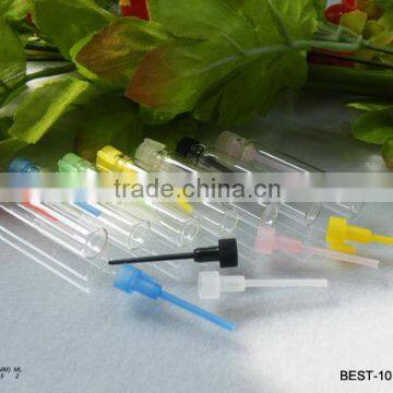 2ml colored mini glass test bottle with plastic stopper