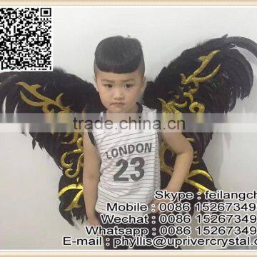 Angle Feather Wings Black Boys Child Feather Wings For Cheap Sell photo-2