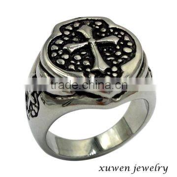 Custom Enamel Stainless Steel Jerusalem Cross Ring
