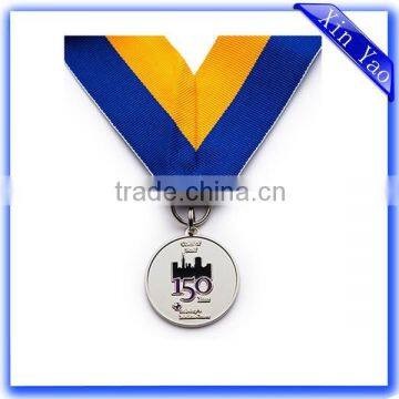 Factory custom made metal silver enamel medal