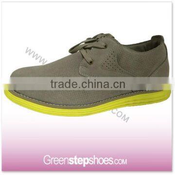 Breathable Army Green Casual Shoe Leather