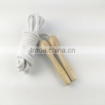 white cotton rope wood handle jumping rope /skipping rope