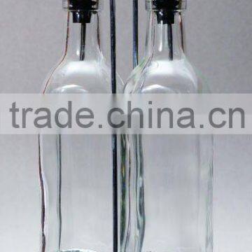 glass oil bottle set With S/S Spout