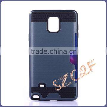 High quality TPU and PC Phone Case With Pocket for Samsung Note 4