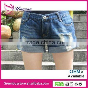 Summer New Fashion Denim Girls And Women Cheap Jeans Hemming Shorts Vintage Cuffed Jeans