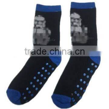 Boys Jaquard Cotton Terry Socks With Antislip Dots