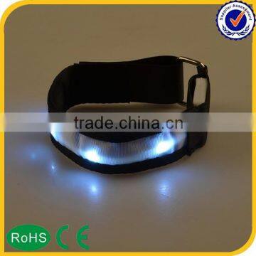 nylon material led glowing armbands flash captain arm band