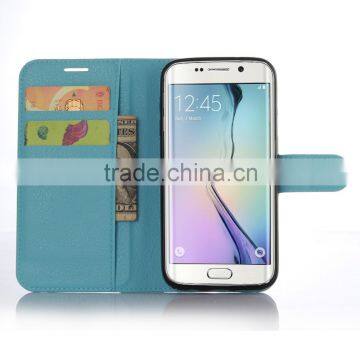 Hot Selling Ultra Thin Lichee PU Leather Case Wallet Folio Flip Cover for Samsung GALAXY S7 Edge photo-4