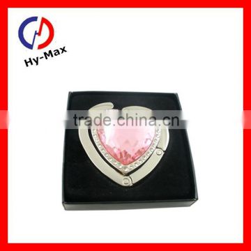 Pink acrylic stone heart shaped bag hanger