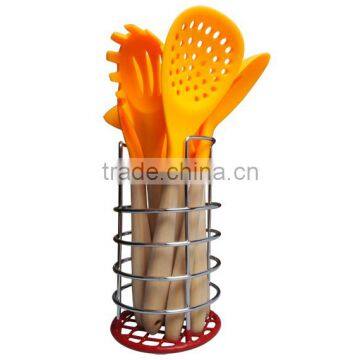 F01S 8pcs Silicone Utensils/ Kitchen Utensil Set /Slicone Cooking Utensils Sets With Wooden Handle photo-4