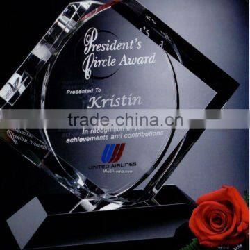 china supply crystal trophy and award for souvenir and corporation display(R-0491)