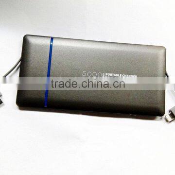 Aftermarket top Quality High Capacity dual usb port Ultra slim portable charger 5000mah