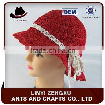 Straw bucket shape straw boater sun cap hat