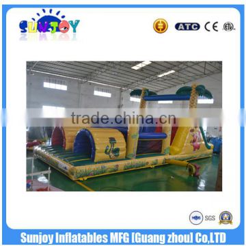 SUNJOY 2016 new designed inflatable bouncer obstacle course, inflatable slide bouncer obstacle,inflatable kid obstacle for sale