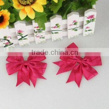 china wholesale red satin ribbon bow with elastic loop