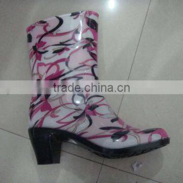 Fashion women Printed PVC boots Half boots