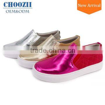 Wholesale High Quality No Lace Elastic Gold Girls Sneakers from China