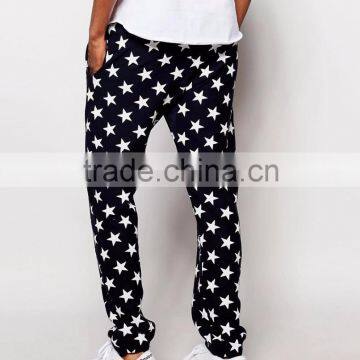 Daijun Oem China Factory Balck and White Blend Star Design Cotton Men in Women's Trousers