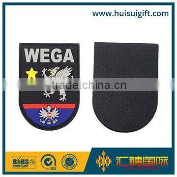 wholesale promotional fashionable reflective badge with custom shapes PVC