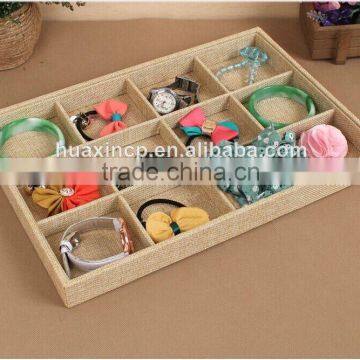 Linen coated wooden bracelet display tray