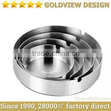 Hot sale wholesale round custom manual high quality metal stainless steel cigar ashtray with lid