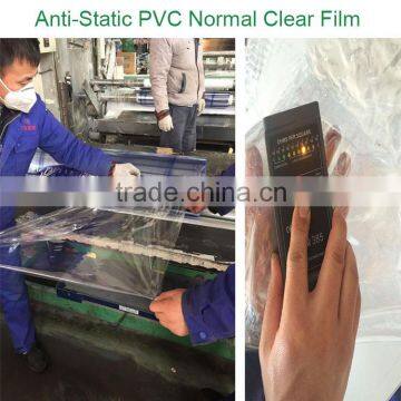 2016 Jiangsu Supply Anti-Static Transparent Blue PVC Vinyl Film Roll