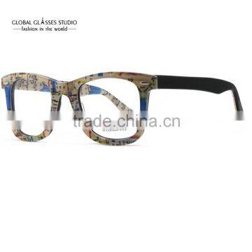 Retro Fashion New York City subway map design Women/Men Acetate Clear Lens Eyeglasses Optical Eyewear 51BG29009