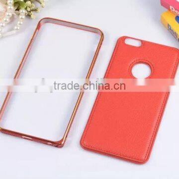 Alibaba china supplier leather+metal case for iphone 6, for iphone 6 leather+metal case